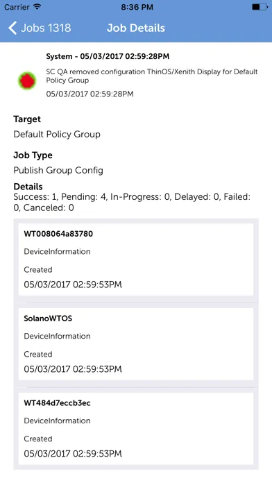 Zrzuty ekranu Dell Wyse Management Suite